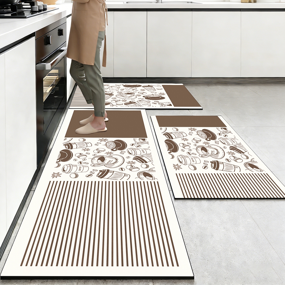 Kit 3 Tapetes de Cozinha Premium Tamanho Grande - Antiderrapante, Absorvente e Secagem Rápida 160x50cm + 80x50cm*2 em Oferta na Shopee