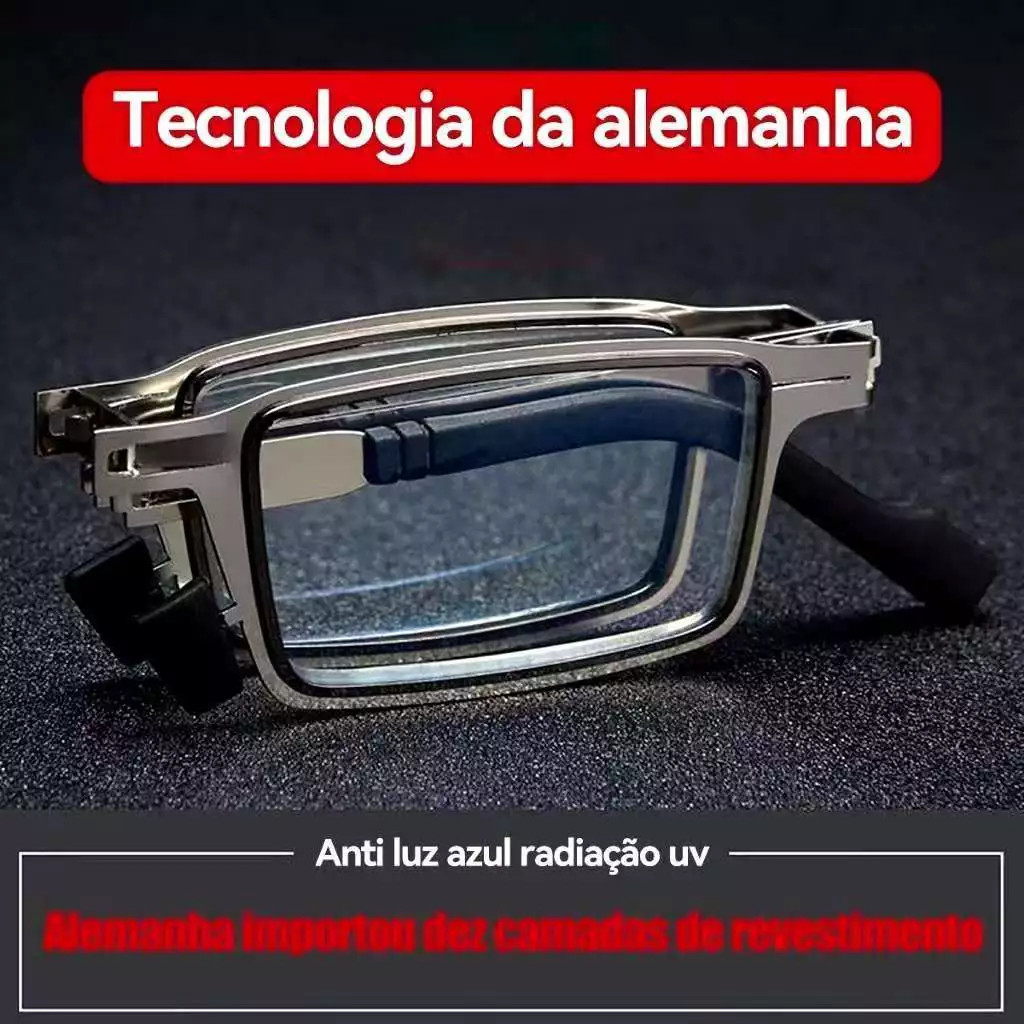 Óculos Dobráveis Quadrados/Redondos De metal , Proteção Contra Luz Azul/Durável E Resistente