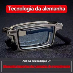 Óculos Dobráveis Quadrados/Redondos De metal , Proteção Contra Luz Azul/Durável E Resistente