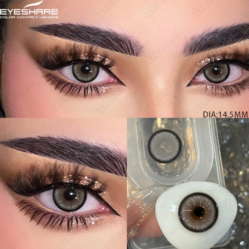 EYESHARE 1 Par De Lentes De Contato Coloridas Com Suaves , Pupilas De Beleza Cinza Da Moda , Envio Rápido Do Brasil em Oferta na Shopee