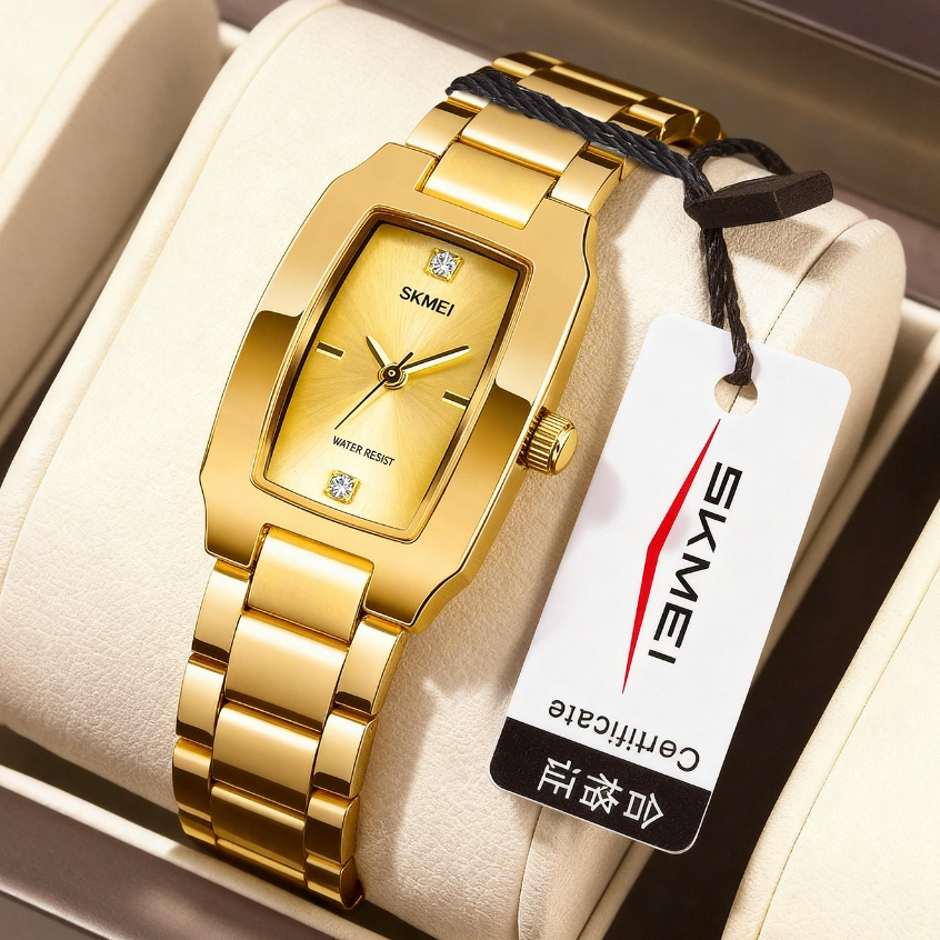 Skmei dial pulseira relógio de pulso para a menina elegante senhoras relógio de quartzo feminino vestido relógio