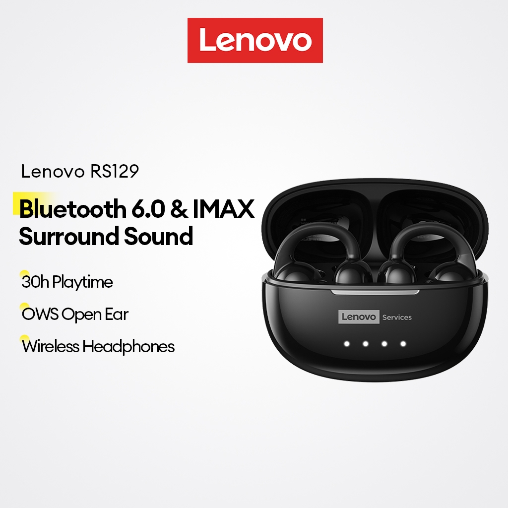 Fones De Ouvido Bluetooth Lenovo RS129 E Sem Fio OWS Com Som Surround IMAX V6.0 plus 30h De Reprodução