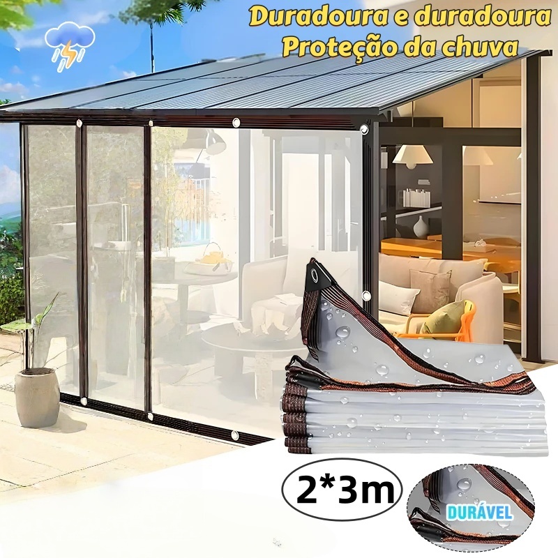 Lona Transparente à Prova de Chuva Cobertura Reforçada Ideal para Portas e Terraços garagem Galpões de hortaliças