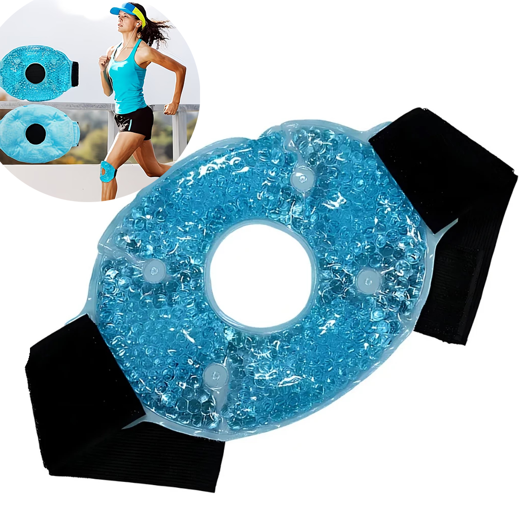 Joelheira com Bolsa de Gel Terapêutica Compressa Fria e Quente Ajustável