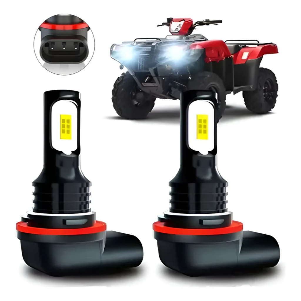 Lâmpada De Farol Led Quadriciclo Honda Trx 420 2014 A 2026 3 Pinos Branco