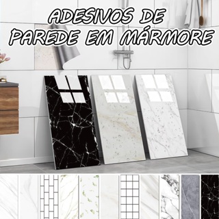 Kit 5-20 Placas de Parede Adesivas Mármore 3D Decoração 30 x 60cm x 3mm Lavável em Oferta na Shopee