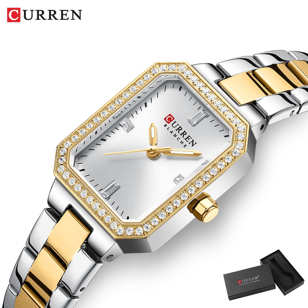 CURREN Luxo Elegante Design Requintado Casual Simples Quartzo Relógio Feminino À Prova D'água 9102