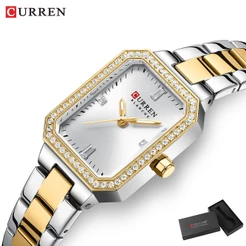 CURREN Luxo Elegante Design Requintado Casual Simples Quartzo Relógio Feminino À Prova D'água 9102