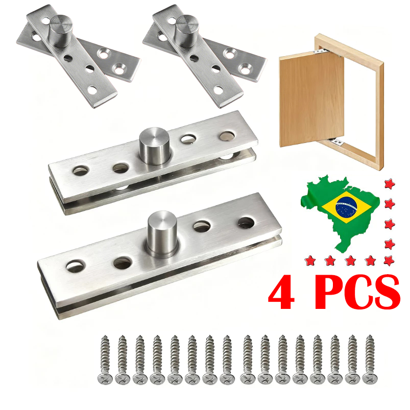 4 peças Dobradiça Pivotante Porta Pivô Pino De Aço Inoxidável 360 Graus para Porta 200kg com parafusos de fixação em Oferta na Shopee