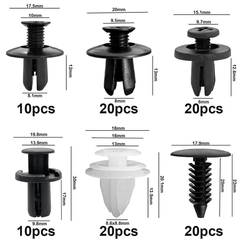 100 Pcs Fixador Automático Clipe Mista Corpo Do Carro push Pino Retentor Rebite Parar kit Guarnimento Da Porta Painel em Oferta na Shopee