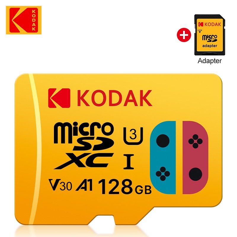 Cartão Kodak Micro Sd U3 V30 4k C10 Tf Alto 128gb 256gb Com Adaptador Microsd Velocidade Sdxc 512gb