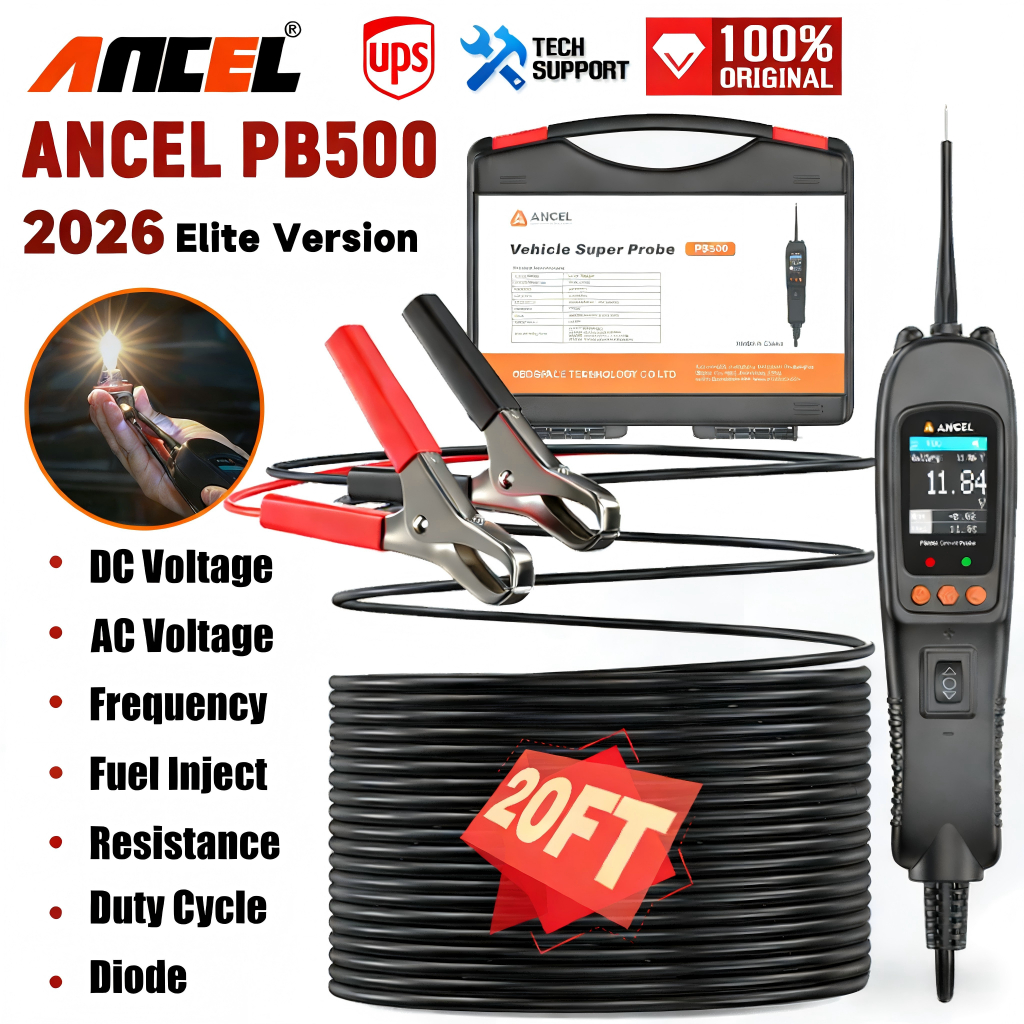 Kit Testador de Circuito Automotivo 12V 24V, Ferramenta Testadora de Luz de Carro ANCEL PB500, Teste de Injetor de Combu