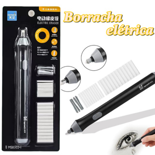 Apagador de lápis elétrico Apagador de esboço de rotação elétrica automático para artigos de papelaria de arte para estu em Oferta na Shopee