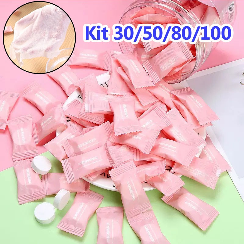 Kit Toalha Desidratadas Comprimidas Mini Descartáveis e Multiuso Para Limpeza/ Viagem/tirar Maquiagem-Super Macia em Oferta na Shopee