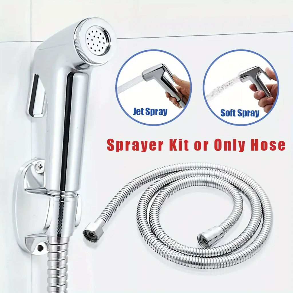 Chuveiro Sanitário Completo Luxo Metal Aço Válvula De Cobre Núcleo 1.2m Privado