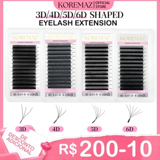 KOREMAZ 3D/4D/5D/6D W Extensões De cílios Em Forma 0,07 C/D Faux Mink cílios postiços naturais,cilios para extensão em Oferta na Shopee