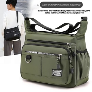 Grande capacidade bolsa de ombro mochila resistente impermeável Nylon saco de masculino crossbody em Oferta na Shopee