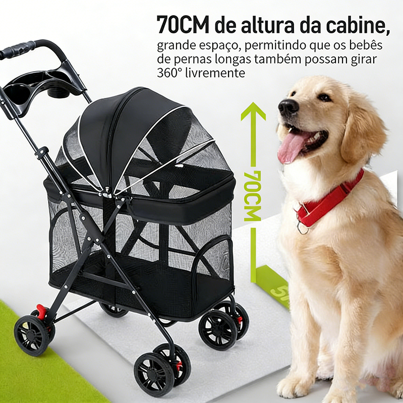 carrinho para pets,Adequado para cães de médio a grande porte com menos de 30kg