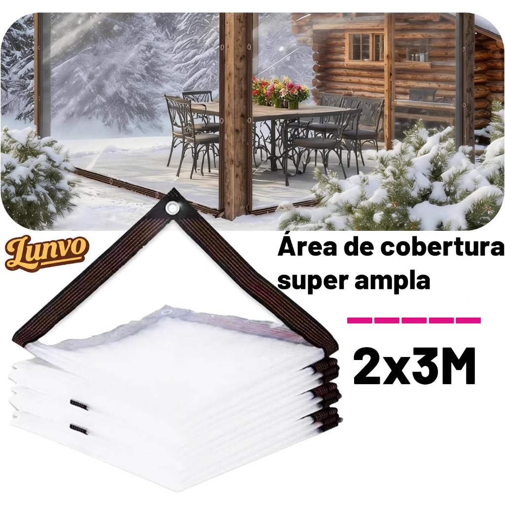 Lona Transparente à Prova d'Água e Durável | Rede de Proteção Solar, Tela de Jardim e Coberturas de Móveis | Cobertura
