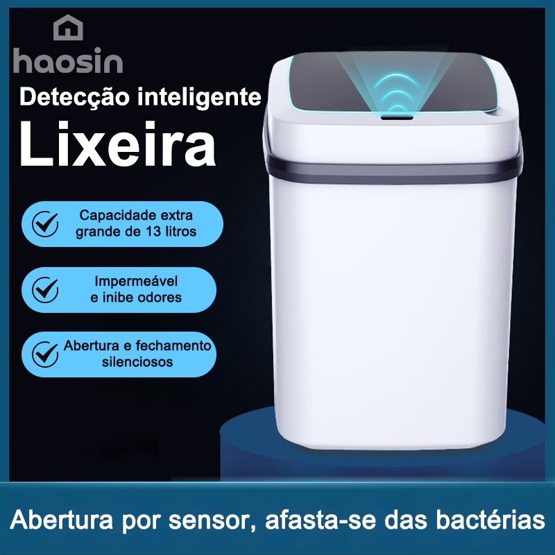 Haosin Lixeira Automática Inteligente 13L Com Sensor Para Cozinha e Escritório