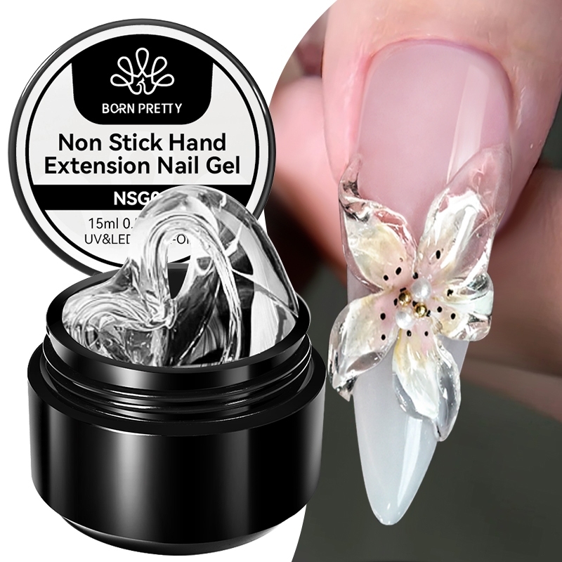 BORN PRETTY 15ml Transparente Antiaderente Extensão De Mão Gel Unha Polonês Para Mod. 3D Nail Art Extensão Sólida Gel