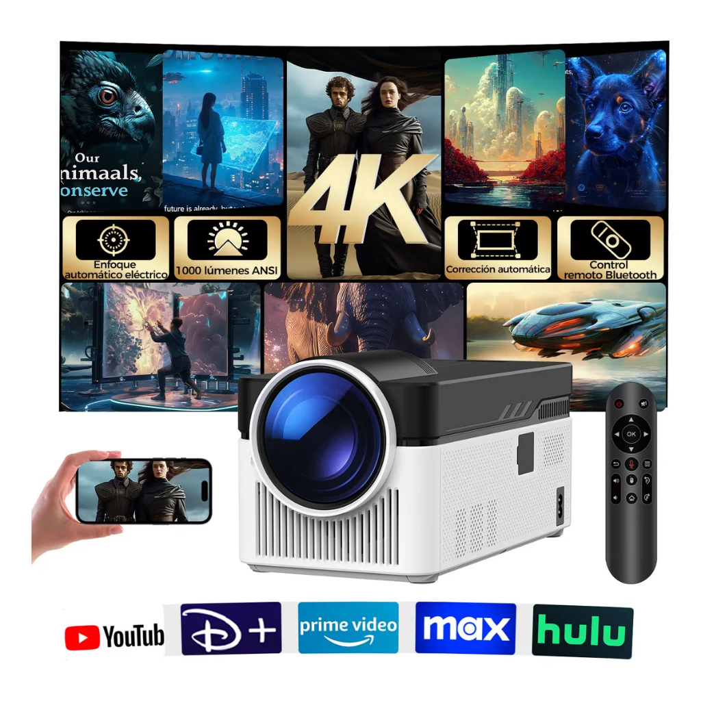 Projetor Magcubic HY450 900 ANSI Native 1080P Ultra Curto Lance WiFi6 BT5.4 Cinema Ao Ar Livre