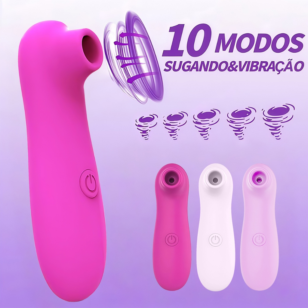 Vibrador De Sucção 2 Em 1 Para Clitóris E Mamilo , 10 Modos De Vibração , Silicone Ultramacio em Oferta na Shopee
