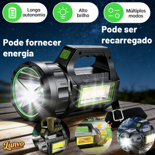 Lanterna LED Recarregável 150000LM Solar USB 30W 20000mAh Longo Alcance IPX4