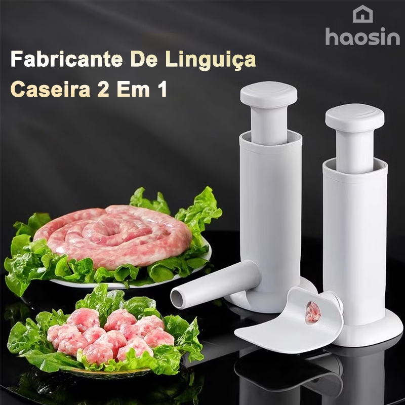 Haosin Fabricante De Linguiça Caseira 2 Em 1 Com Tubo De Recheio Manual Máquina De Enchimento Rápido em Oferta na Shopee