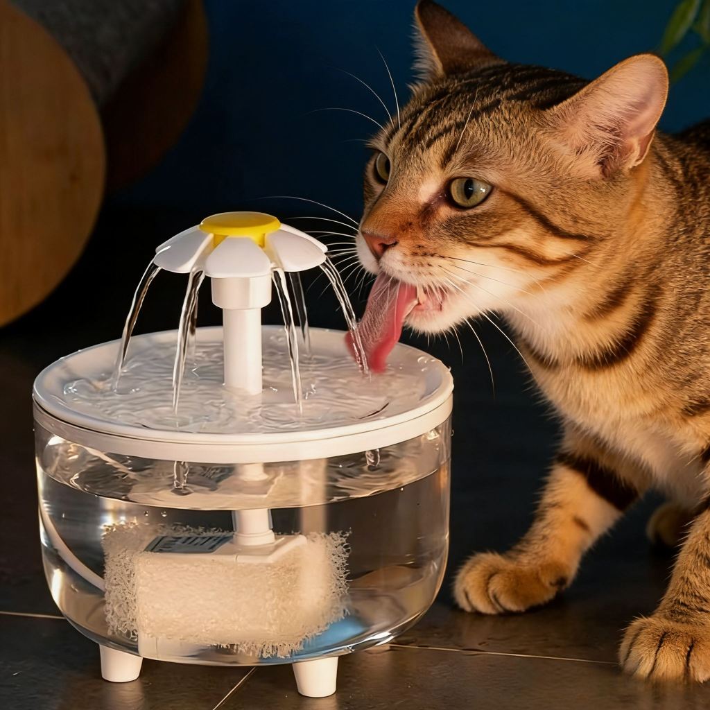 Bebedouro Automático com Circulação e Filtro Triplo/1,5L, Base Antivazamento para Gatos em Oferta na Shopee