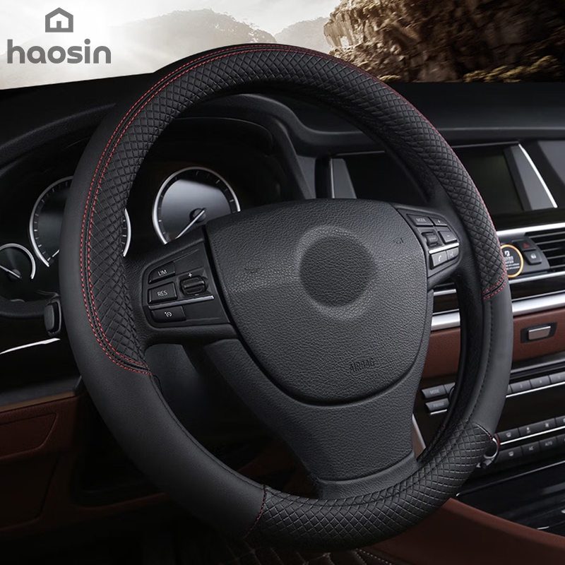 Capa De Volante De Carro De Couro PU Antiderrapante Durável De 38 Cm Com Decoração De Fibra Dinâmica em Oferta na Shopee