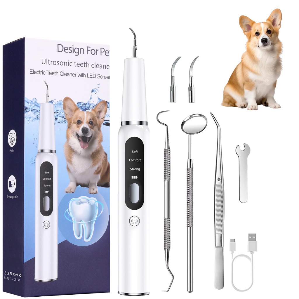 Limpador elétrico ultrassônico de dentes para animais de estimação, Remove cálculo dentário em Oferta na Shopee