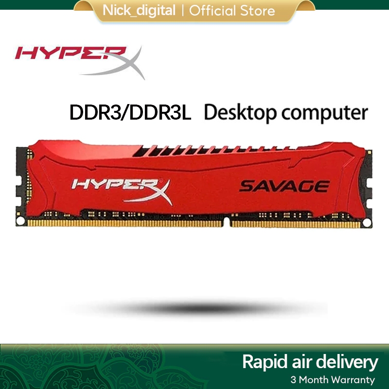 Kingston HyperX Savage DDR3 4GB 8GB 1333Mhz 1600Mhz 1866MHz 1.5v PC3-14900U HX318C10SR/8 Desktop Para Memória Computador