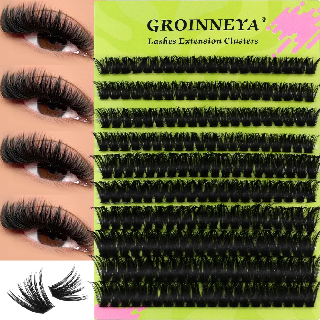 DIY Lash Clusters Grossos Cílios Finos Individuais Mega Volume Extensões De