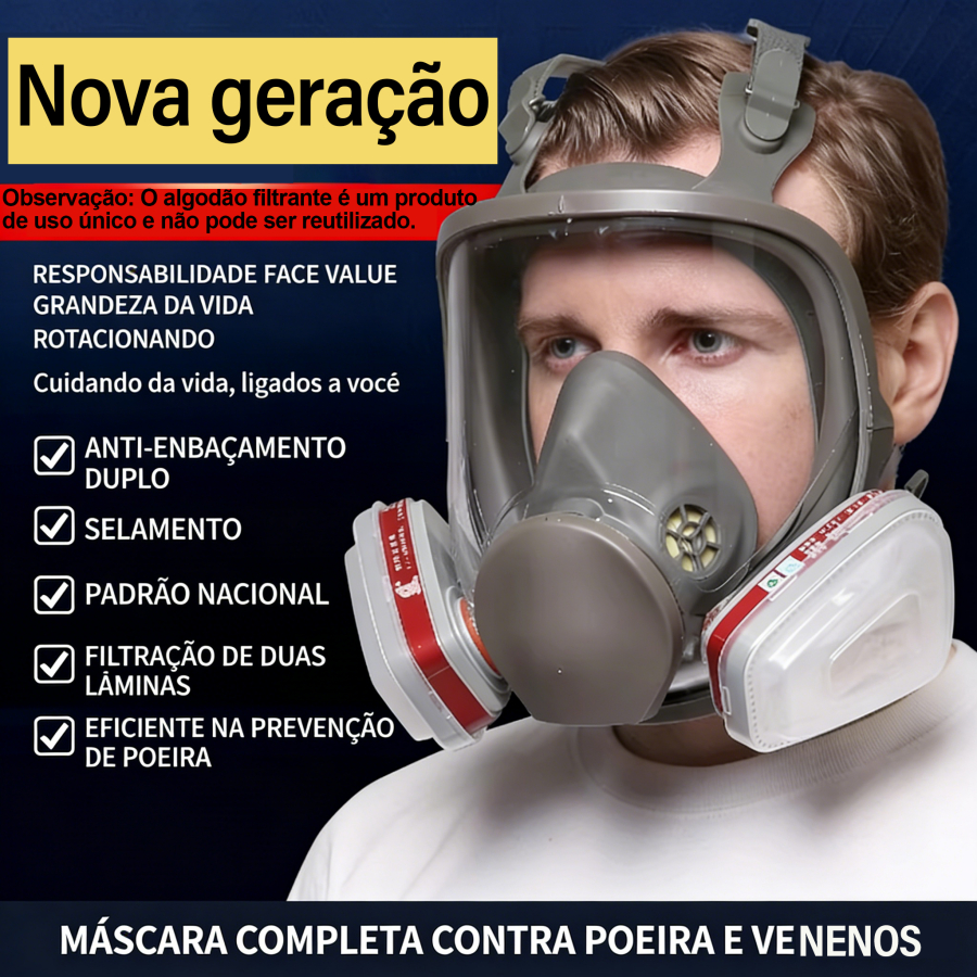 Máscara de proteção facial transparente à prova de poeira, com óculos de proteção + 10 esponjas filtrantes em Oferta na Shopee