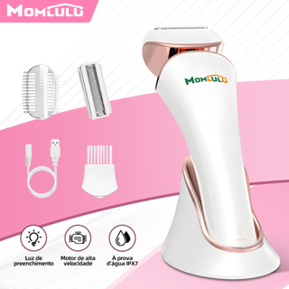 MOMLULU Barbeador Elétrico Com Luz Feminina Depilador Íntimas Maquina De Depilação Para Virilha/Peito/Axilas/Corpo Todo em Oferta na Shopee