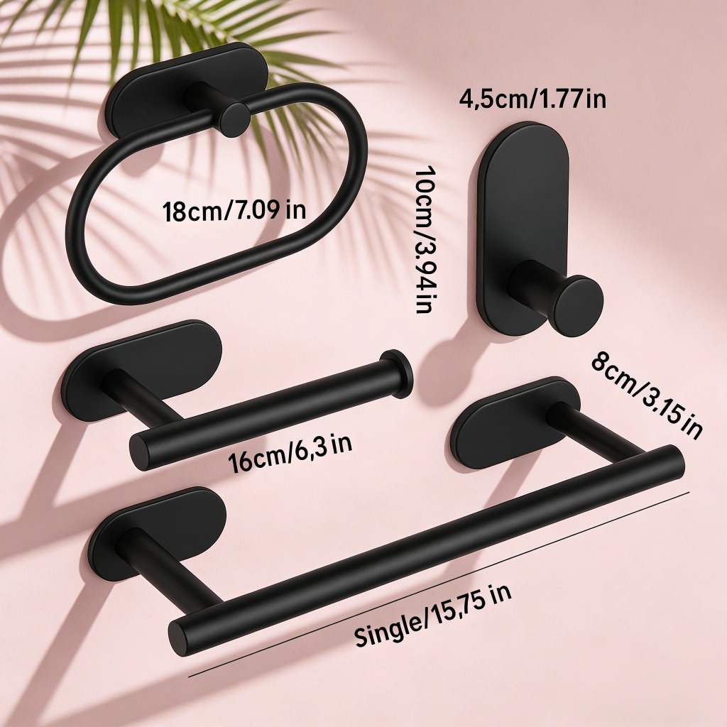 Kit Acessórios Banheiro Preta Toalheiros 5 Peças Aço Inox Fosco em Oferta na Shopee