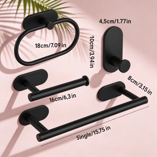 Kit Acessórios Banheiro Preta Toalheiros 5 Peças Aço Inox Fosco em Oferta na Shopee