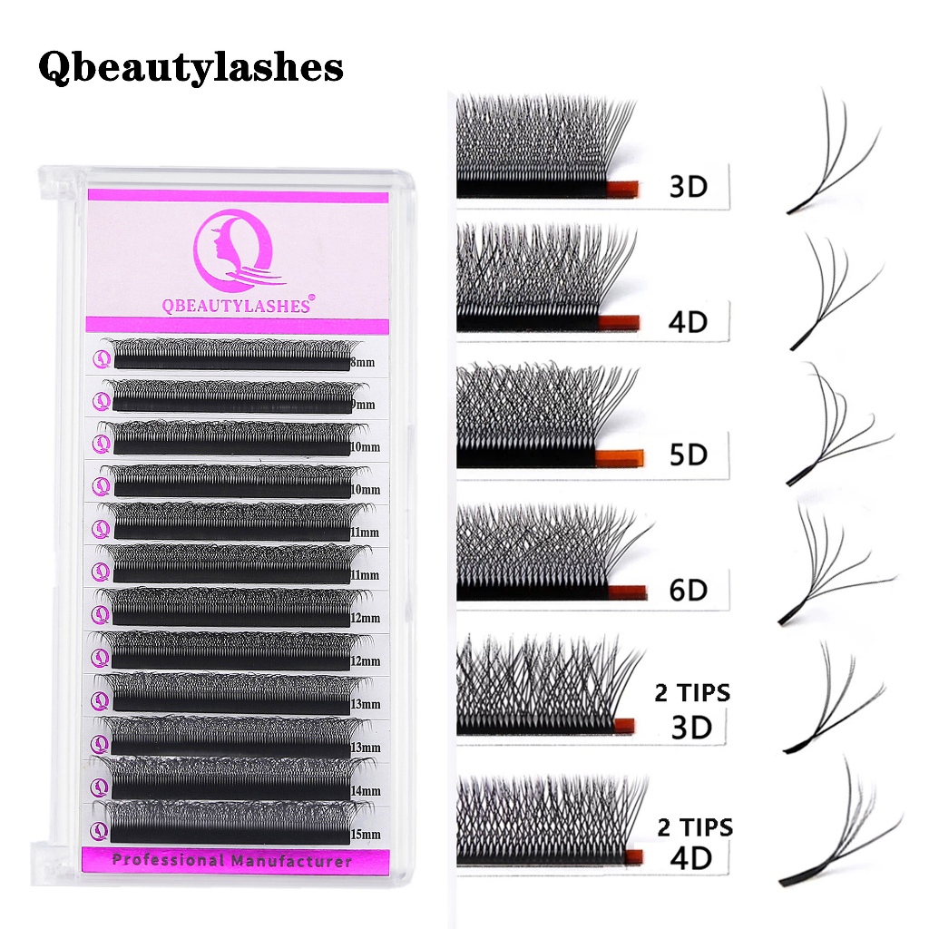 Qbeautuylashes Cílios YY/6D W/5D/4D 8DLashes 0.07 8-15mm Extensão De Pré-Fabricados Estilo Recortados Maquiagem Extensõe em Oferta na Shopee