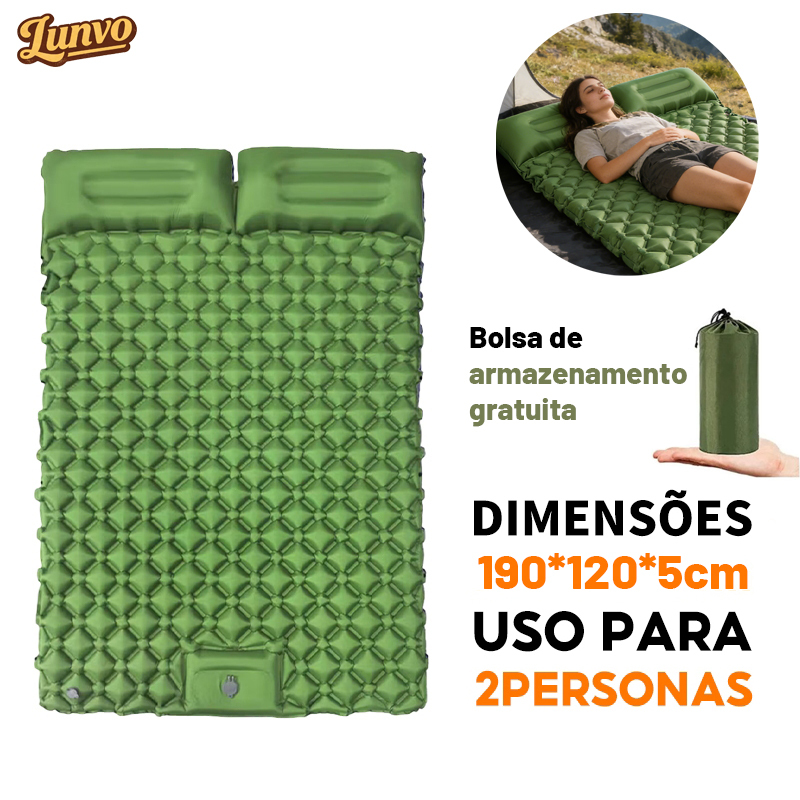 Colchão Inflável Automático De Casal Sleeping Pad Ar Externo Portátil De Acampamento
