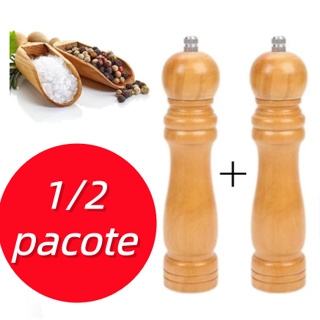 Moedores De Sal Pimenta Especiarias Em Madeira Premium-2 especificações em Oferta na Shopee