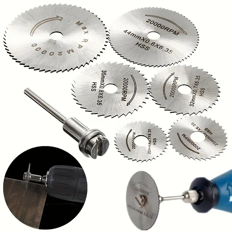 Kit Jogo Mini Serra Circular Disco Para Madeira Lamina com Adaptador Furadeira Parafusadeira