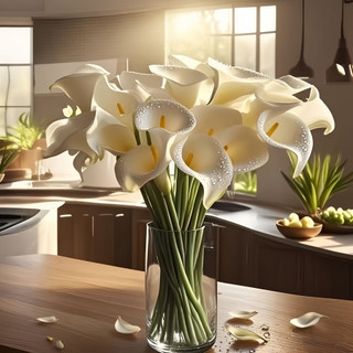 10 Ramos de Flor de Lírio Branco Artificial,Buquê Artificial para Casamento,Chá de Panela,Presentes e Decoração de Casa