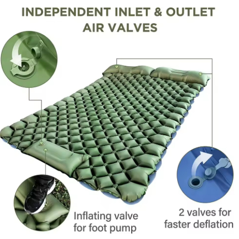 Colchão De Ar Inflável Grosso Cama Dobrável Para Acampamento E Barraca Ao Ar Livre em Oferta na Shopee