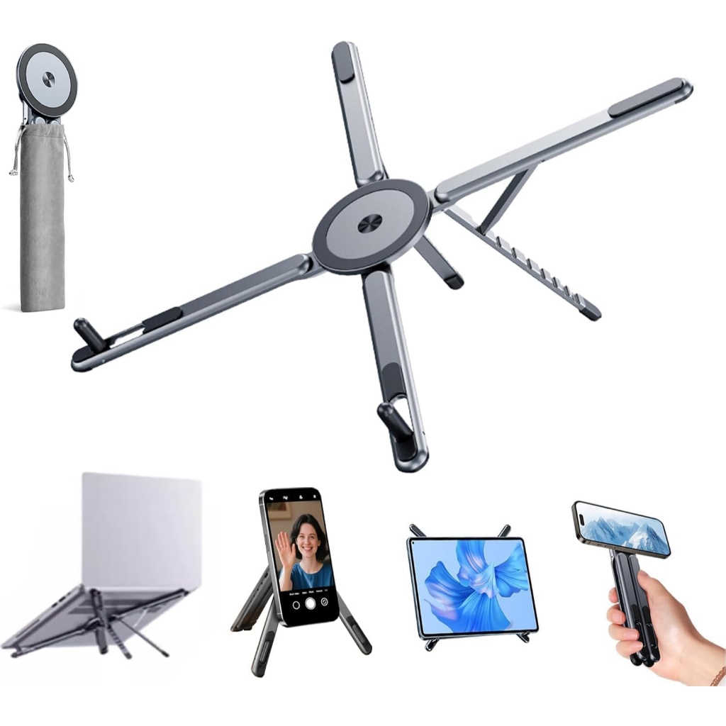 Suporte magnético multifuncional para laptop, tripé dobrável portátil para iphone, ipad e tablet