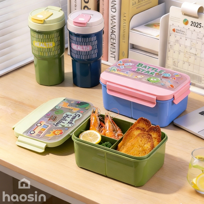 Haosin Kit Completo De Marmita E Garrafa Com Talher Incluso