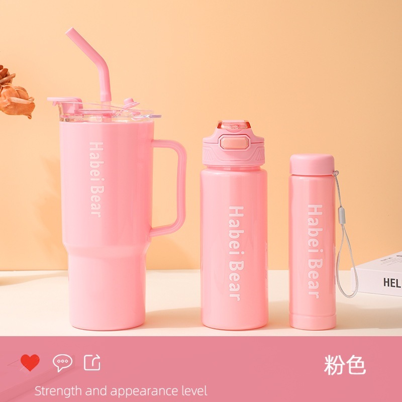 Kit 3 Garrafa Copo Tendência Agua Squeeze Com Adesivos Lembretes beber Agua Envio Imediato