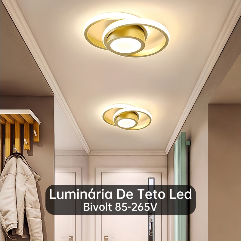 Luminária De Teto Led Bivolt 3 Cores Decoração Minimalista Moderno Pendente Lustre Plafon para Sala Quarto Ceiling Light em Oferta na Shopee