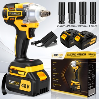 Chave De lmpacto 48V Elétrica Profissional 450NM Motor Sem Escovas Com 48V-02 Baterias Bivolt em Oferta na Shopee