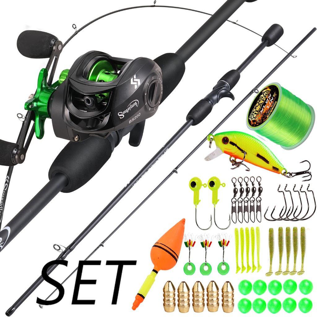 (Sem Linha De Pesca)Sougayilang 1.8m Conjunto De Carretel De Vara UL Fibra De Carbono Com Metal De 4 Cores 7.2 : 1 Rela